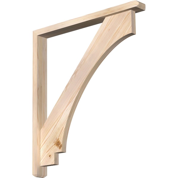Ekena Millwork Imperial Craftsman Smooth Bracket w/ Offset Brace, Douglas Fir, 3 1/2"W x 32"D x 36"H BKT0402X32X36IMP04SDF - main